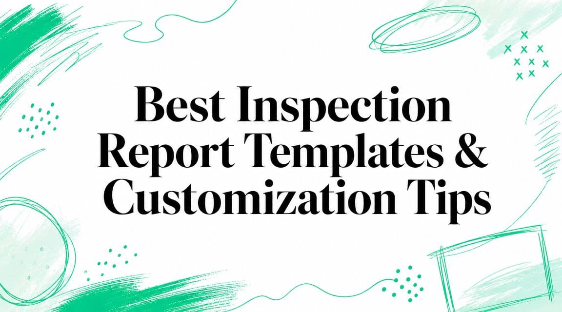 Best Inspection Report Templates & Customization Tips