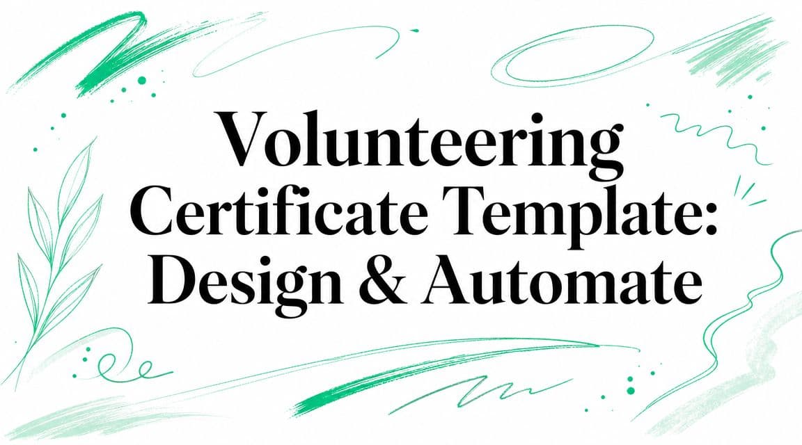 Volunteering Certificate Template: Design & Automate